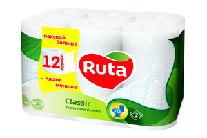 Туалетная бумага RUTA Classic 12 рулонов
