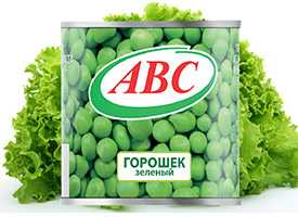 Горошек зеленый консервированный в/с металлической банке с простой крышкой 400 гр. РБ