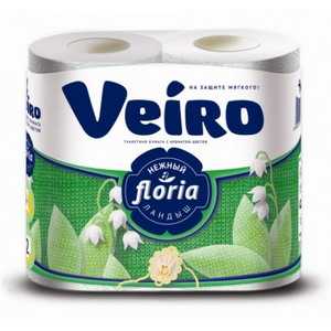 Туалетная бумага Veiro Floria 4 рулона в пачке