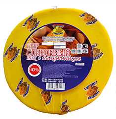 Сыр сычужный твердый «Сливочный mix» с пажитником 40% жирности