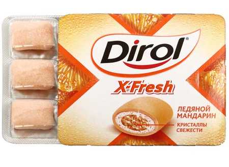Жевательная резинка Dirol X-Fresh без сахара 18 г Ледяной мандарин