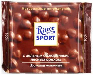 Шоколад Ritter Sport молочный шоколад с цельным лесным орехом 100 г