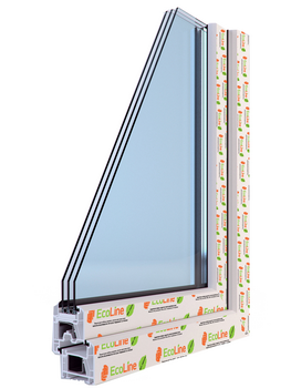  Окна ПВХ профильная система EcoLine Pro 70мм