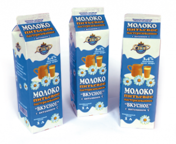 Молоко 'Вкусное' обогащенное витамином С 3,4% 1 литр - СПК Агрокомбинат Снов
