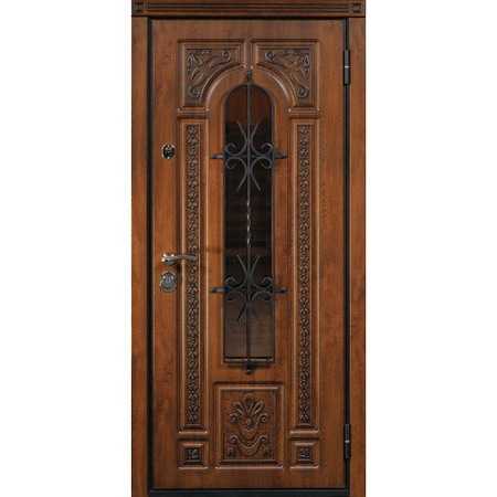 Входные металлические двери ЮрСталь модель Лацио цвет Дуб темный