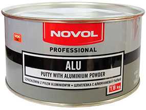 Шпатлевка ALU с алюминиевой пылью (1,8 кг), NOVOL