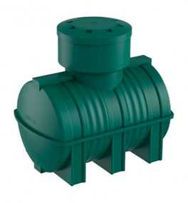 Емкость подземная D 1000 литров накопительная зеленая