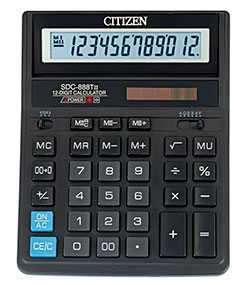 Калькулятор бухгалтерский Citizen SDC-888TII, 12 разрядов - CITIZEN