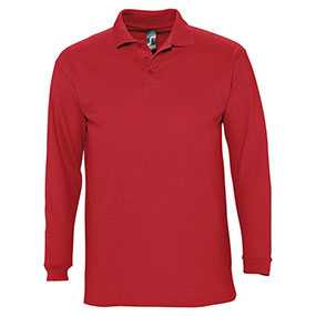 Рубашка поло мужская с длинным рукавом WINTER 210 красная, артикул gf1899