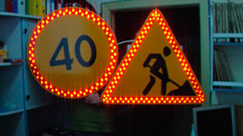 Знак дорожный Дорожные работы (светодиодные)