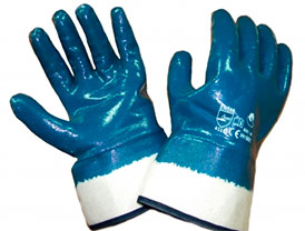Перчатки рабочие нитриловые, размер 10 (механически стойкие перчатки, трикотажные полностью облитые нитрилом, манжет- жесткая крага)