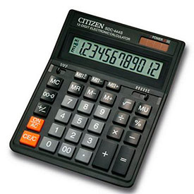 Калькулятор настольный Citizen SDC 444S 12 разрядов, двойное питание, Original