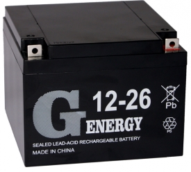 Аккумулятор для ИБП G-Energy 12-26 (12В/26 А·ч) 