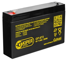 Аккумулятор для ИБП Kiper GP-672 F1 (6В/7.2 А·ч) 