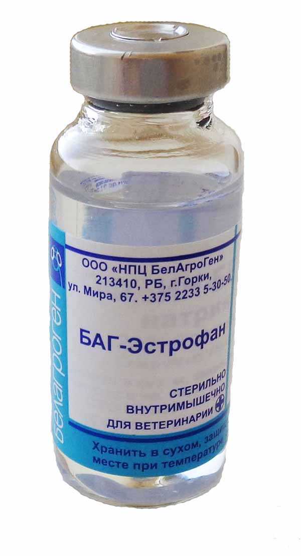 Препарат ветеринарный «БАГ-Эстрофан» (стеклянный флакон), 10 мл - БЕЛАГРОГЕН НПЦ

